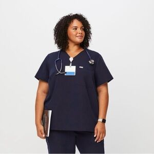 Navy Catarina One Pocket Scrub Top 3X